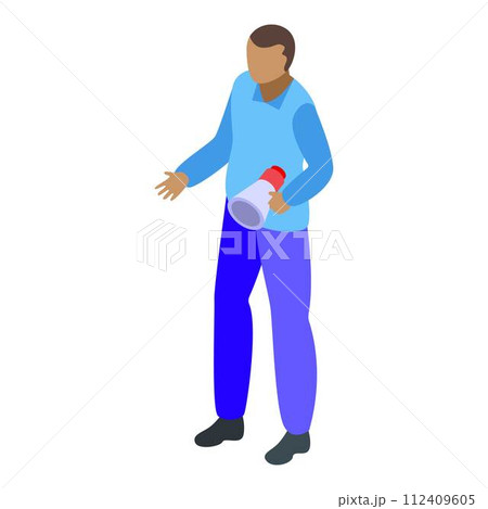 Brainstorming speaker icon. Isometric of brainstorming speaker vector icon for web design isolated on white background Brainstorming speaker icon. Isometric of brainstorming speaker vector icon for web design isolated on white background 112409605