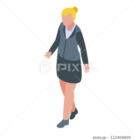 Business lady icon. Isometric of business lady vector icon for web design isolated on white background 112409609