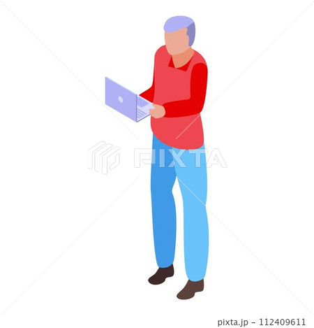 Online meeting partner icon. Isometric of online meeting partner vector icon for web design isolated on white background Online meeting partner icon. Isometric of online meeting partner vector icon for web design isolated on white background 112409611