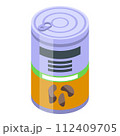 Canned feed cat icon. Isometric of canned feed cat vector icon for web design isolated on white background 112409705