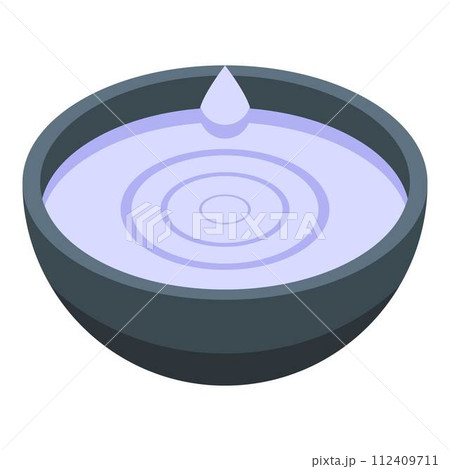 Bowl milk cat icon. Isometric of bowl milk cat vector icon for web design isolated on white background Bowl milk cat icon. Isometric of bowl milk cat vector icon for web design isolated on white background 112409711