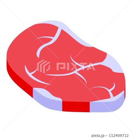 Meat for cat icon. Isometric of meat for cat vector icon for web design isolated on white background 112409712