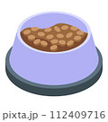 Dog dish feed icon. Isometric of dog dish feed vector icon for web design isolated on white background 112409716