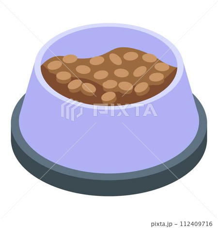 Dog dish feed icon. Isometric of dog dish feed vector icon for web design isolated on white background 112409716