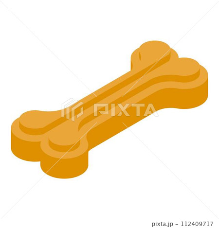 Dog food bone icon. Isometric of dog food bone vector icon for web design isolated on white background Dog food bone icon. Isometric of dog food bone vector icon for web design isolated on white background 112409717