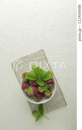 Fresh strawberries on white. Fresh nice strawberries. Heap of Red strawberry close up. strawberry. 112409986