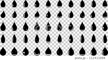 モノクロの水滴マークのセット 112411094