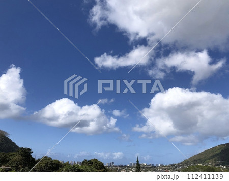 『ハワイ』マノア住宅地から見下ろすワイキキの風景 112411139