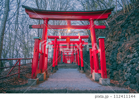 【鼻顔稲荷神社】男坂の鳥居【佐久市】 【鼻顔稲荷神社】男坂の鳥居【佐久市】 112411144