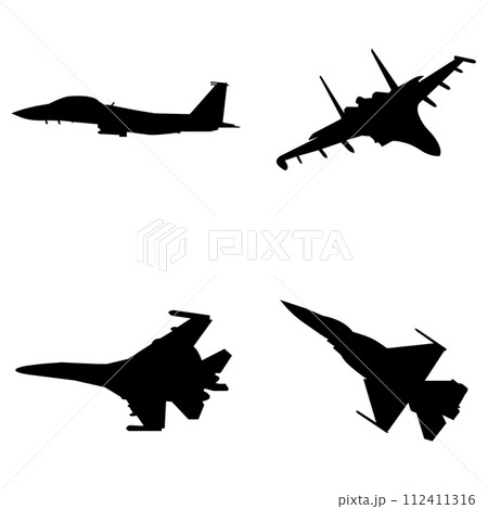 fighter plane icon vector 112411316