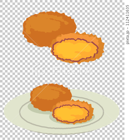 Sweet potato croquettes on a plate 112411635