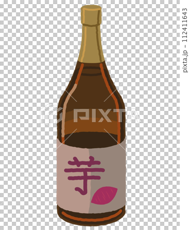 サツマイモで作られた芋焼酎の瓶一本 112411643