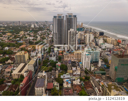 Aerial view of Colombo cityscape the capital cities of Sri Lanka. Colombo is the commercial capital and largest city in Sri Lanka. 112412819