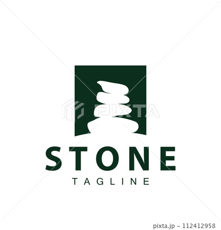 Stone Vector Logo, Stone Design Balance Milestone Vector Templet Symbol Illustration 112412958