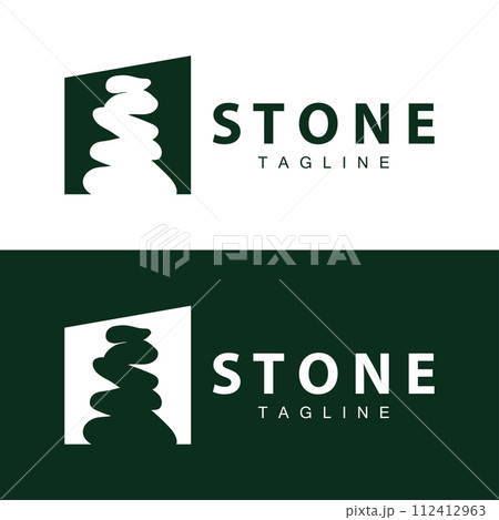Stone Vector Logo, Stone Design Balance Milestone Vector Templet Symbol Illustration Stone Vector Logo, Stone Design Balance Milestone Vector Templet Symbol Illustration 112412963