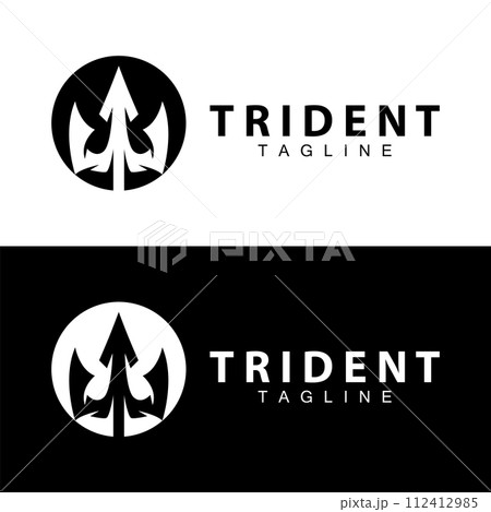 Trident logo design spear weapon vector sea king poseidon neptune symbol template Trident logo design spear weapon vector sea king poseidon neptune symbol template 112412985
