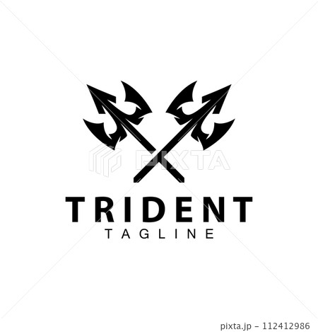 Trident logo design spear weapon vector sea king poseidon neptune symbol template Trident logo design spear weapon vector sea king poseidon neptune symbol template 112412986
