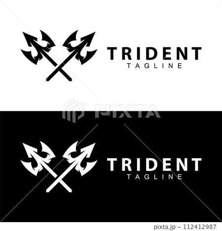 Trident logo design spear weapon vector sea king poseidon neptune symbol template Trident logo design spear weapon vector sea king poseidon neptune symbol template 112412987
