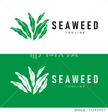 Seaweed Logo Design Underwater Plant Illustration Template Seaweed Logo Design Underwater Plant Illustration Template 112413313