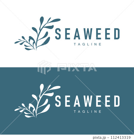 Seaweed Logo Design Underwater Plant Illustration Template Seaweed Logo Design Underwater Plant Illustration Template 112413319