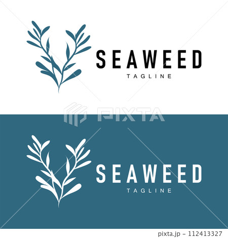 Seaweed Logo Design Underwater Plant Illustration Template Seaweed Logo Design Underwater Plant Illustration Template 112413327