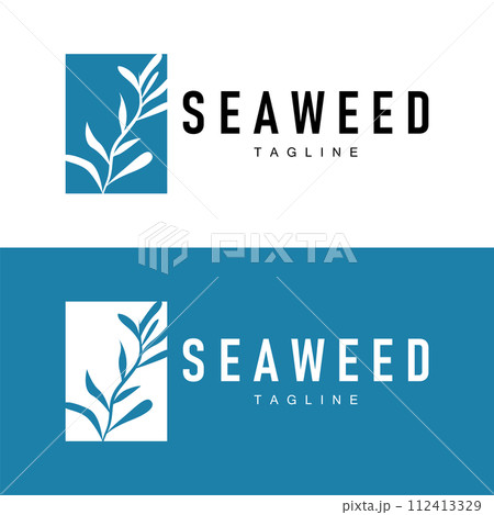 Seaweed Logo Design Underwater Plant Illustration Template Seaweed Logo Design Underwater Plant Illustration Template 112413329