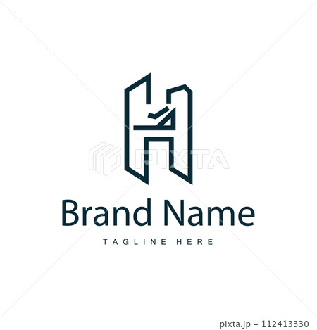Alphabet letter h initial logo design simple product brand template 112413330