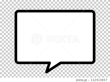 Flat line drawing speech bubble rounded rectangle Flat line drawing speech bubble rounded rectangle 112413657