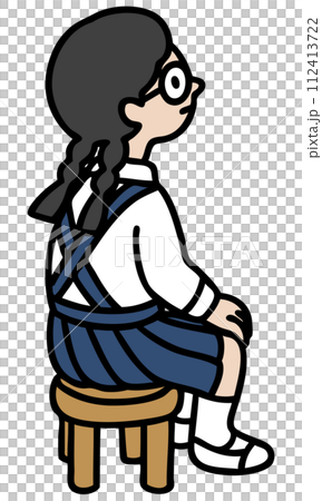 Vector illustration of a female student sitting on a chair 112413722