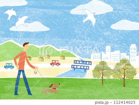 公園で遊ぶ家族 112414025