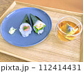 手巻き寿司の簡単な和朝食 112414431