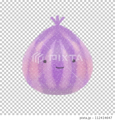 Cute purple onion illustration with face Cute purple onion illustration with face 112414647