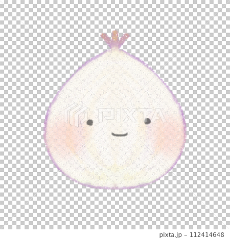 Cute purple onion illustration with face cross section 112414648