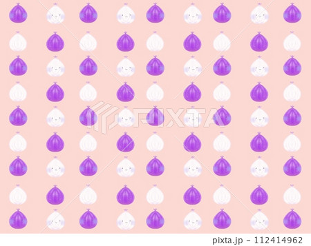 かわいい紫玉ねぎのイラスト 背景 壁紙 112414962
