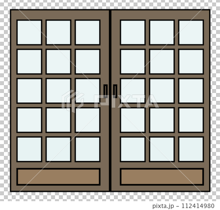 Illustration of a sliding indoor doorway used in a Japanese-style house Illustration of a sliding indoor doorway used in a Japanese-style house 112414980