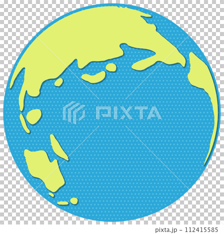 Cute globe illustration with dot pop pattern 112415585