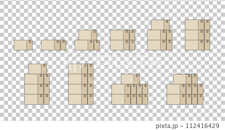 簡單堆疊紙板插畫素材-從1到10 112416429