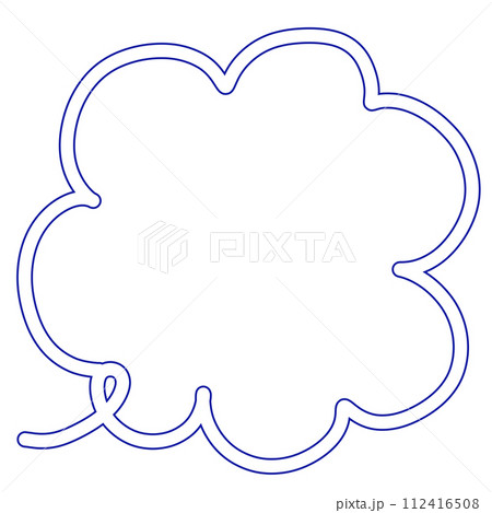 シンプルな吹き出し 青白 左向き シンプルな吹き出し 青白 左向き 112416508