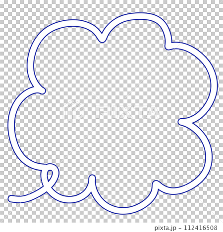 シンプルな吹き出し 青白 左向き シンプルな吹き出し 青白 左向き 112416508