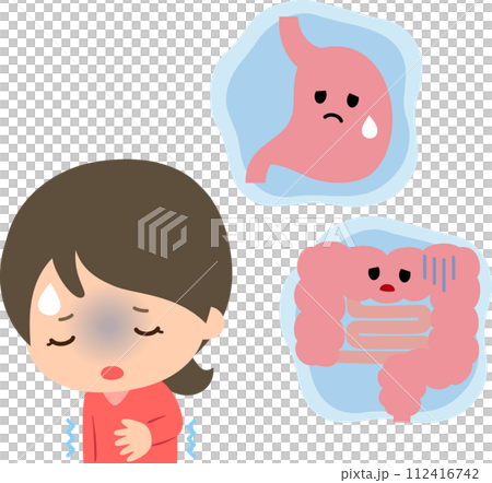 A woman whose body is cold and whose stomach and intestines are unwell 112416742
