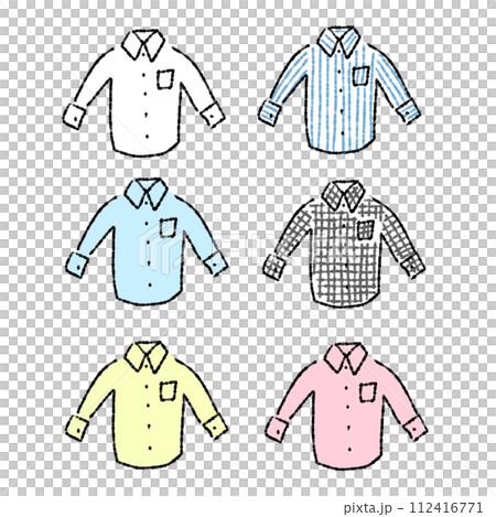 色々な色のシャツ 112416771