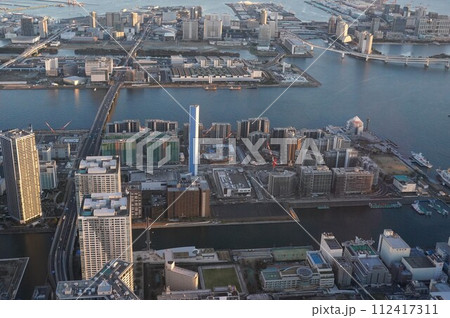 空撮 建設中の晴海フラッグ 空撮 建設中の晴海フラッグ 112417311