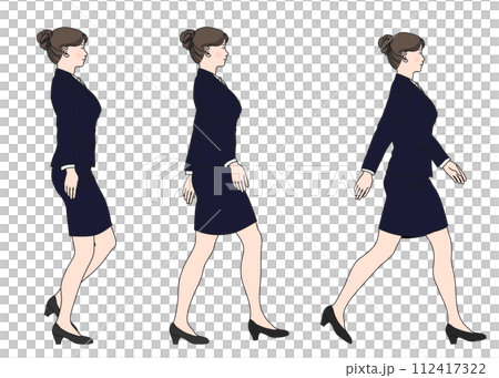 穿著西裝的女人行走的女商人插圖集 穿著西裝的女人行走的女商人插圖集 112417322