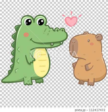 Capybara and crocodile Capybara and crocodile 112417472