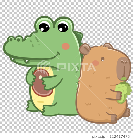Capybara and crocodile Capybara and crocodile 112417476