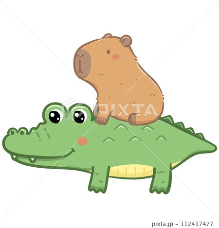 Capybara and crocodile  112417477