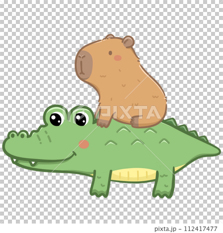 Capybara and crocodile Capybara and crocodile 112417477