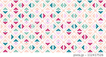 Colorful seamless pattern. Composition of colored geometric elements for backgrounds, textures, prints and creative design 112417526