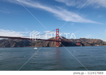 The Golden Gate Bridge is landmark and famous building in San Francisco, California, USA 112417869