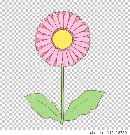 一輪のガーベライラスト 一輪のガーベライラスト 112418720